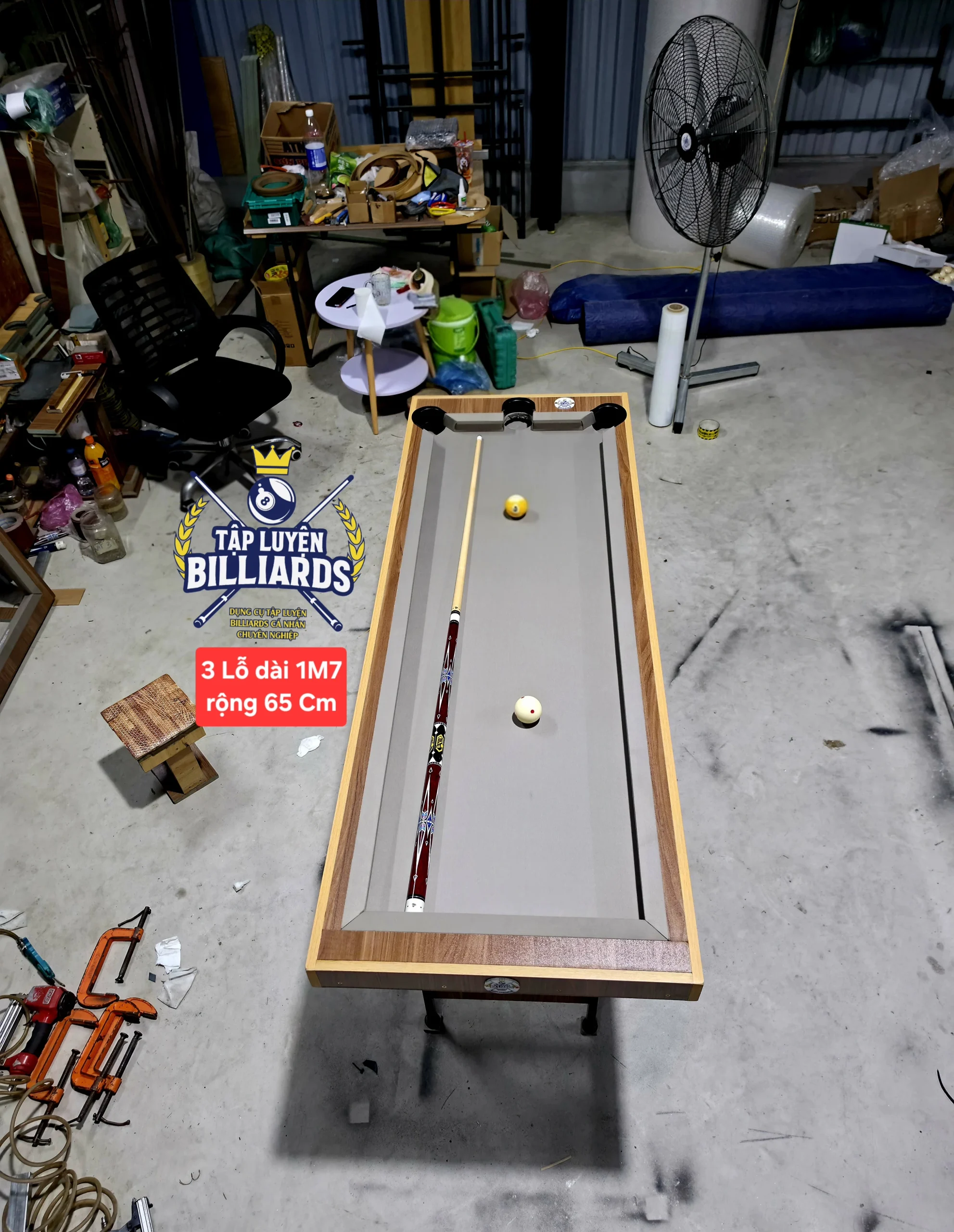 MẪU MỚI – Bàn tập Billards 3 lỗ Tại nhà Chân Gấp gọn dài 1M7, rộng 65cm – Bàn tập bida 3 lỗ – Bàn tập bida tại nhà, phù hợp không gian gia đình của Tập Luyện Billards