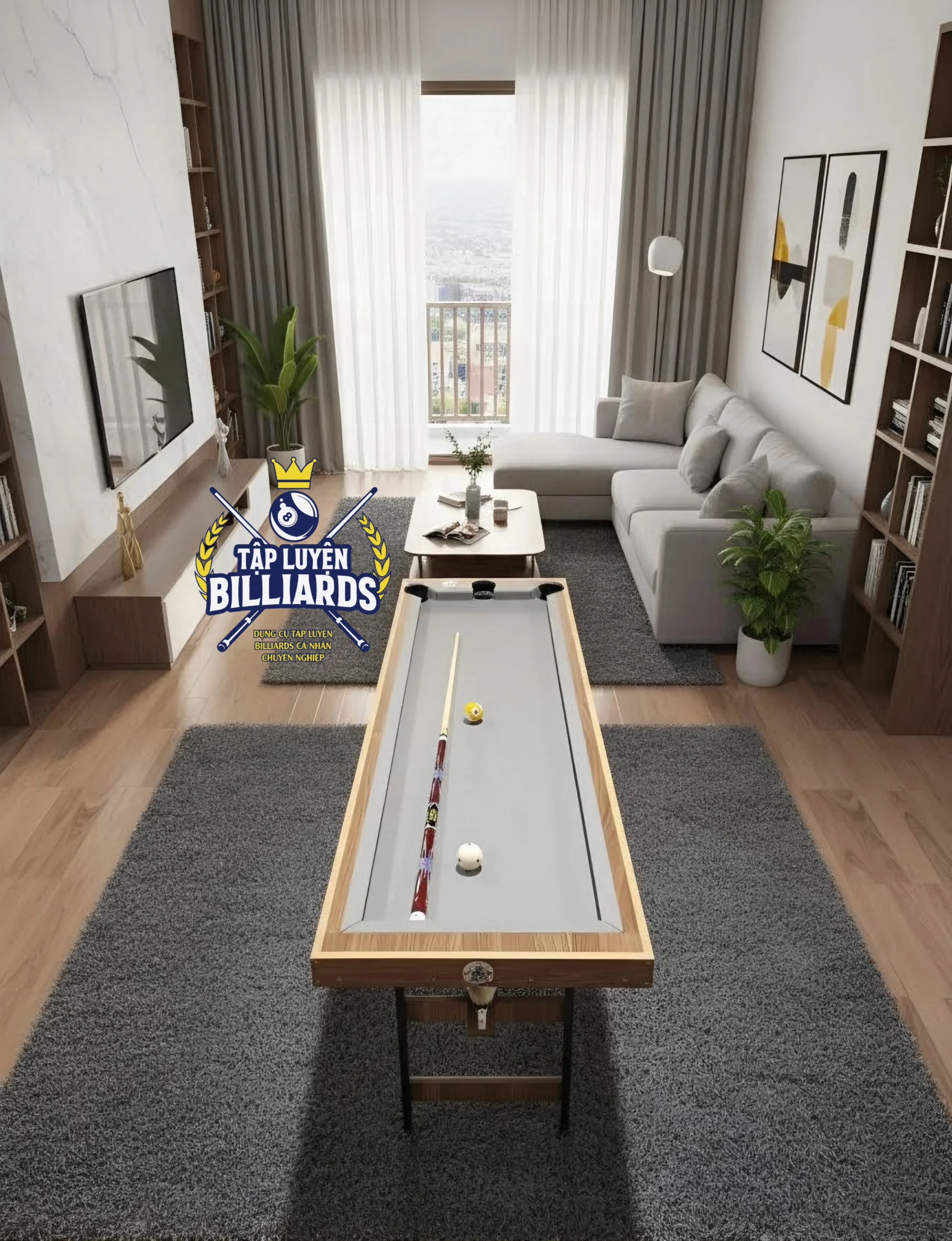 MẪU MỚI – Bàn tập Billiards 3 lỗ Tại nhà Chân Gấp gọn dài , rộng 65cm – Bàn tập bida 3 lỗ – Bàn tập bida tại nhà, phù hợp không gian gia đình của Tập Luyện Billiards