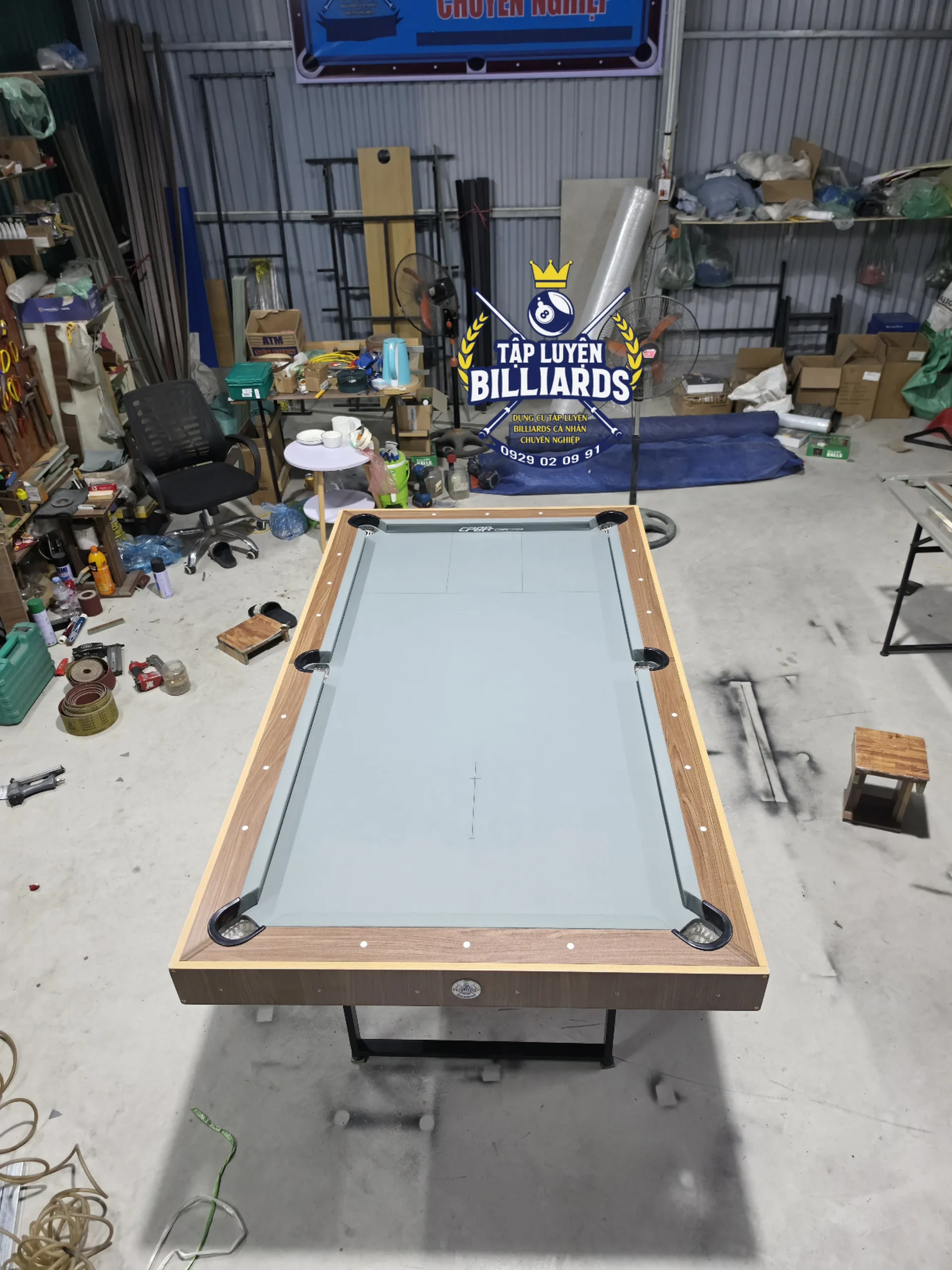Bàn bida mini 6 Lỗ Plus dài 2M1x1M2, Chân gấp gọn, sử dụng bóng CLB của Tập Luyện Billiards – Nâng cấp nỉ CLB : CPBA
