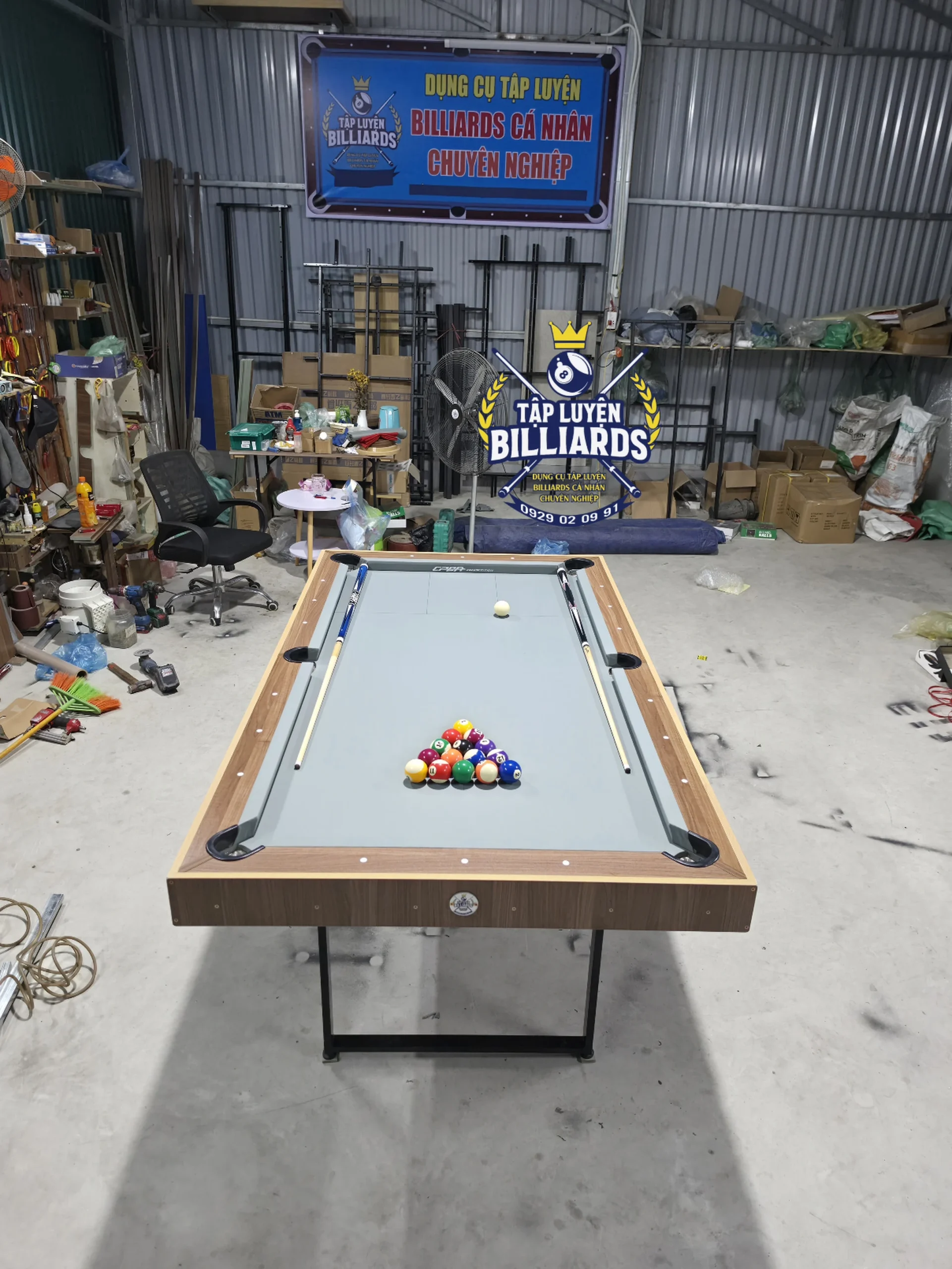 Bàn bida mini 6 Lỗ Plus dài 2M1x1M2, Chân gấp gọn, sử dụng bóng CLB của Tập Luyện Billiards – Nâng cấp nỉ CLB : CPBA