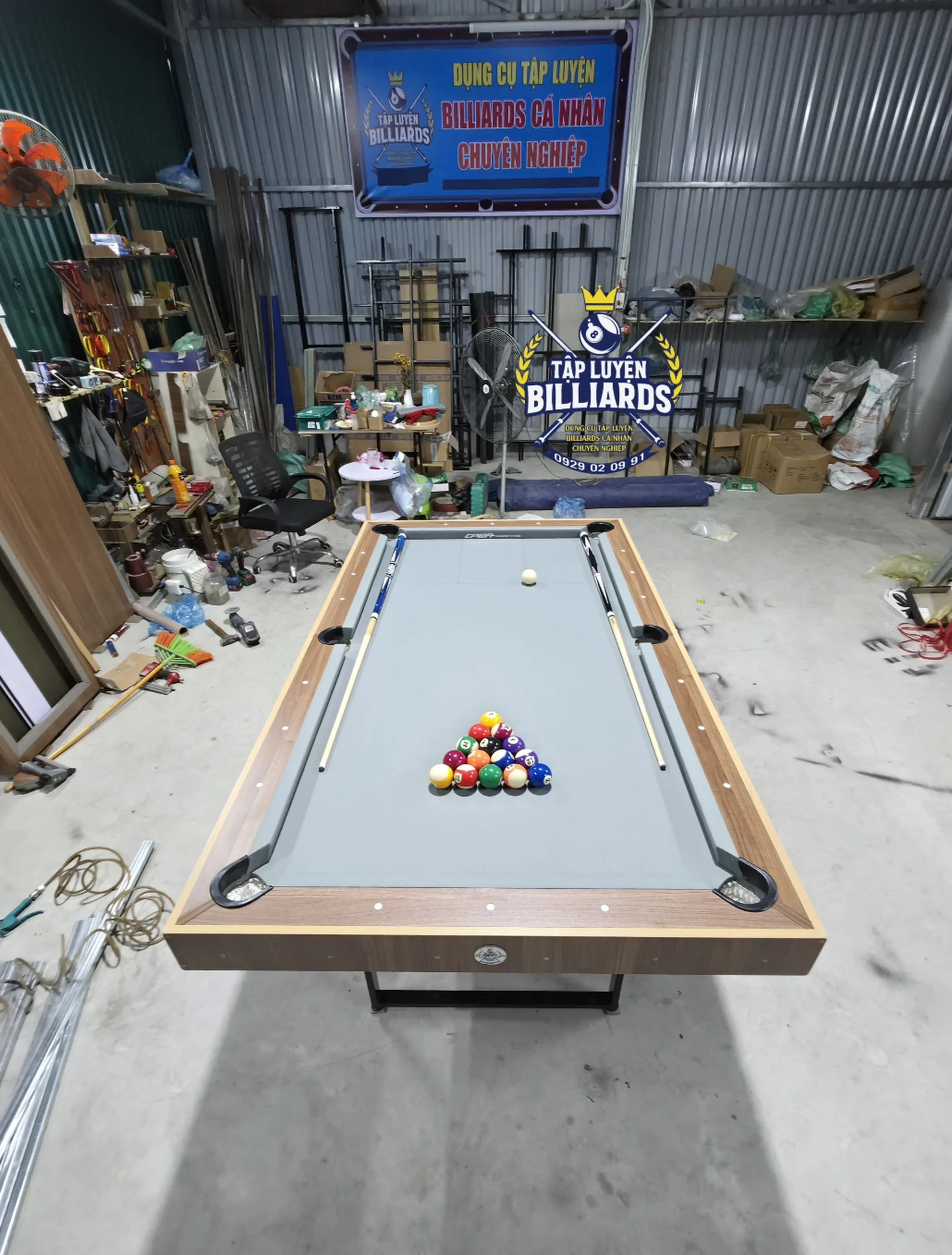Bàn bida mini 6 Lỗ Plus dài 2M1x1M2, Chân gấp gọn, sử dụng bóng CLB của Tập Luyện Billiards – Nâng cấp nỉ CLB : CPBA
