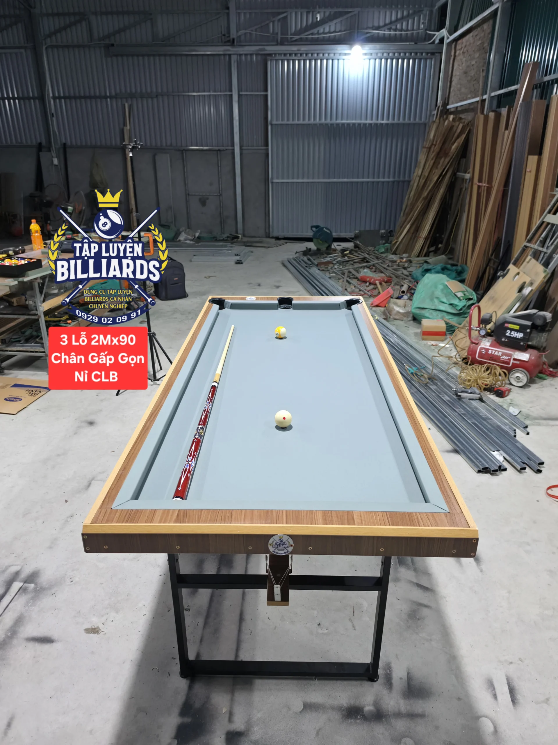 MẪU MỚI – Bàn tập Billiards 3 lỗ Tại nhà Chân Gấp gọn dài 2M , rộng 90cm – Bàn tập bida 3 lỗ – Bàn tập bida tại nhà, phù hợp không gian gia đình của Tập Luyện Billiards