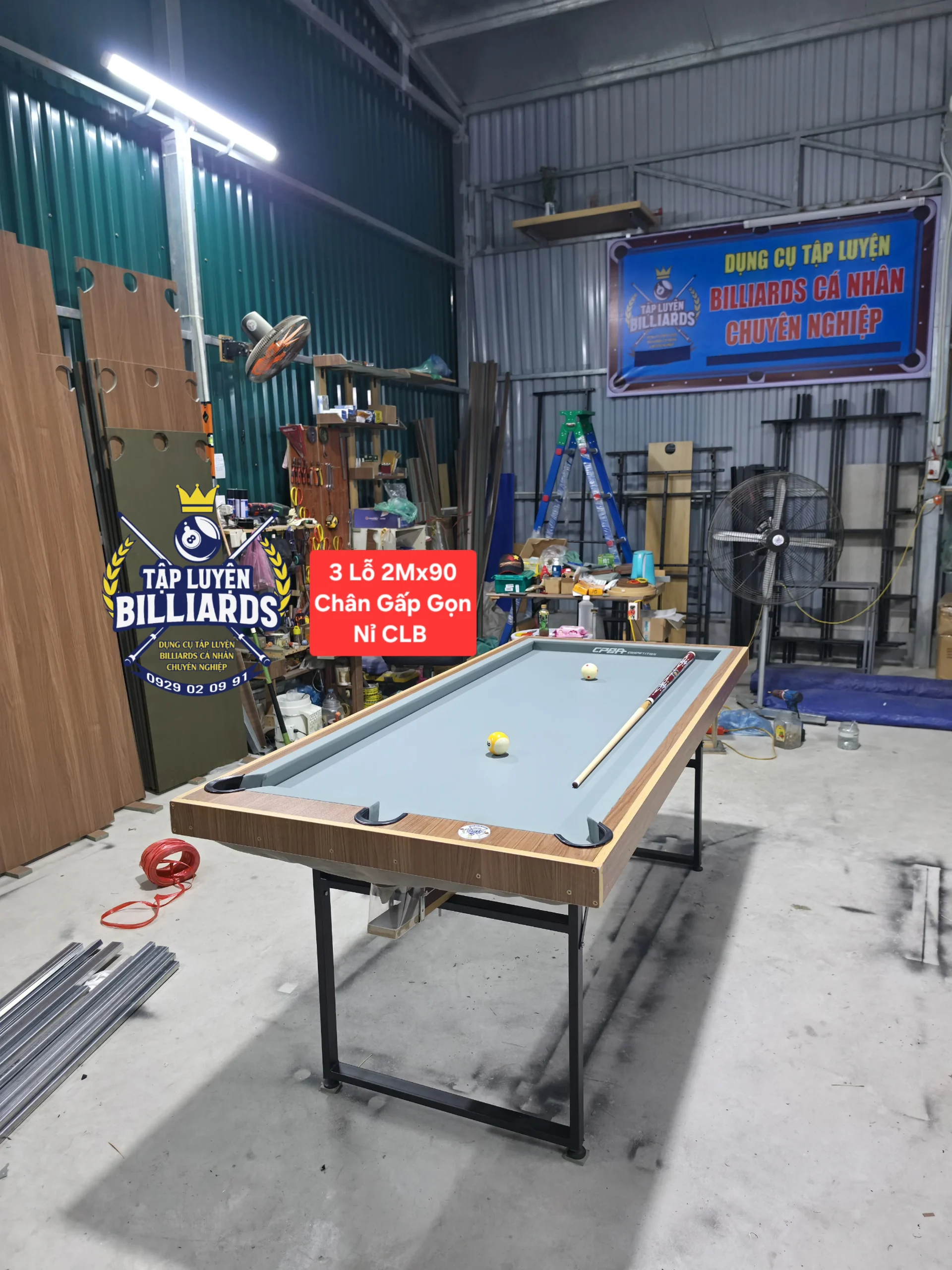 MẪU MỚI – Bàn tập Billiards 3 lỗ Tại nhà Chân Gấp gọn dài 2M , rộng 90cm – Bàn tập bida 3 lỗ – Bàn tập bida tại nhà, phù hợp không gian gia đình của Tập Luyện Billiards