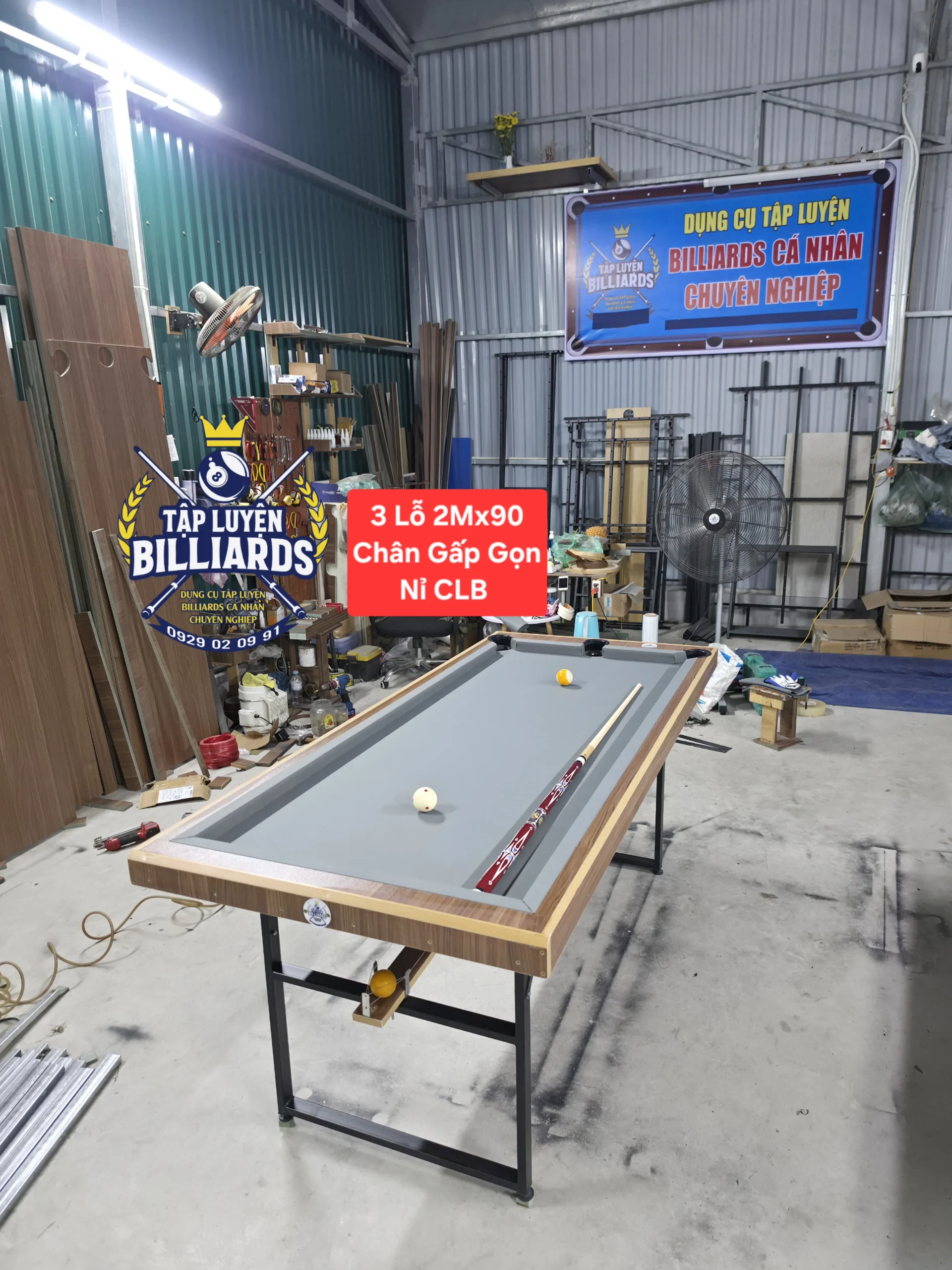 MẪU MỚI – Bàn tập Billiards 3 lỗ Tại nhà Chân Gấp gọn dài 2M , rộng 90cm – Bàn tập bida 3 lỗ – Bàn tập bida tại nhà, phù hợp không gian gia đình của Tập Luyện Billiards